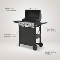 Propane Grill 4 Burner Barbecue Grill Stainless Steel Gas Grill in Black — Lifestyle