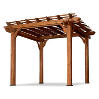 10 Ft. X 10 Ft. Traditional All Cedar Wood Outdoor Patio Pergola Shade Structure — Studio Shot