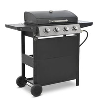 Propane Grill 4 Burner Barbecue Grill Stainless Steel Gas Grill in Black — Studio Shot