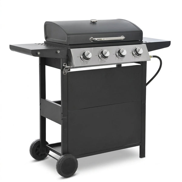 Propane Grill 4 Burner Barbecue Grill Stainless Steel Gas Grill in Black