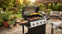 Propane Grill 4 Burner Barbecue Grill Stainless Steel Gas Grill in Black — Lifestyle